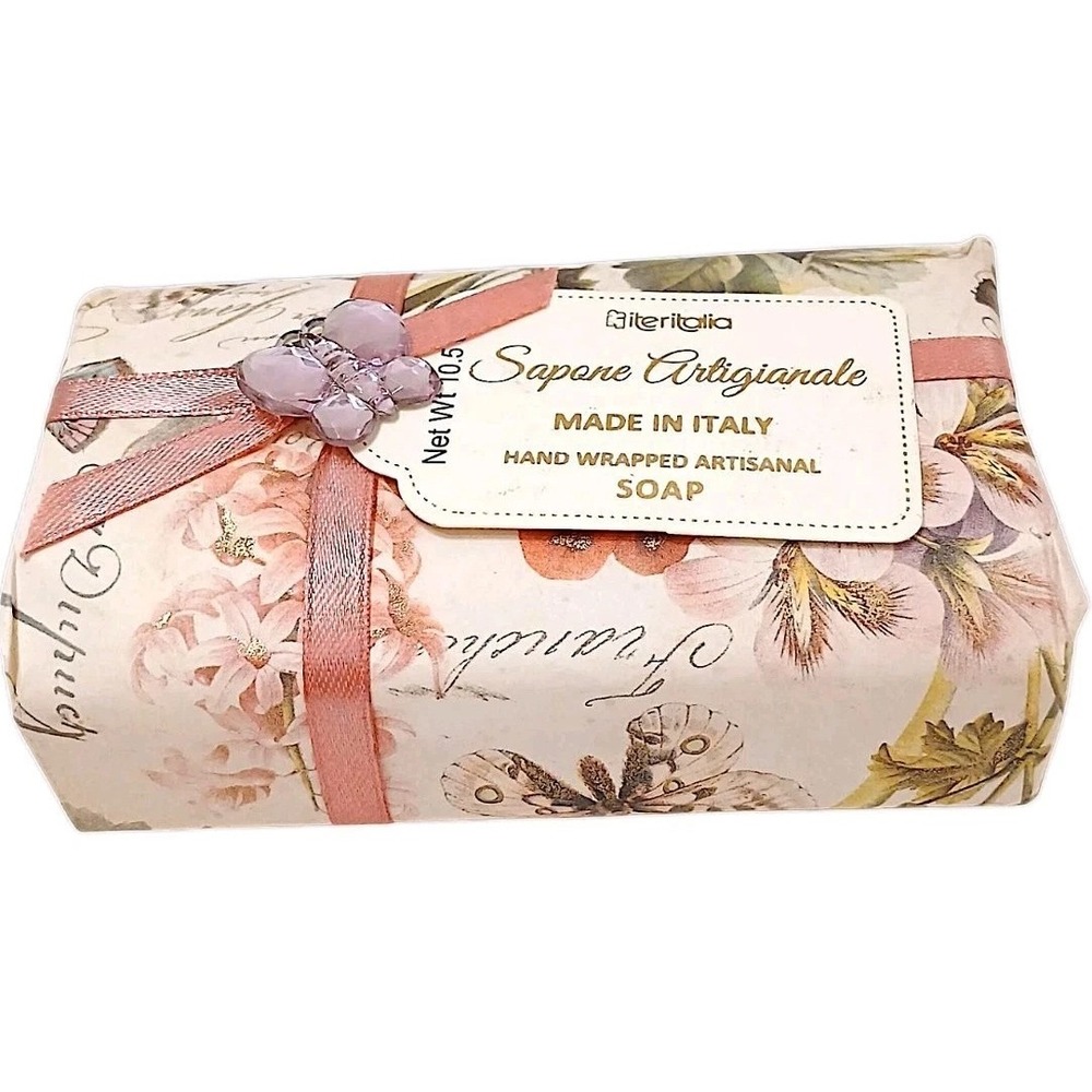 Italy‎ White Musk Floral Italian Soap  Wrapped Butterfly Jeweled Lingerie Drawer